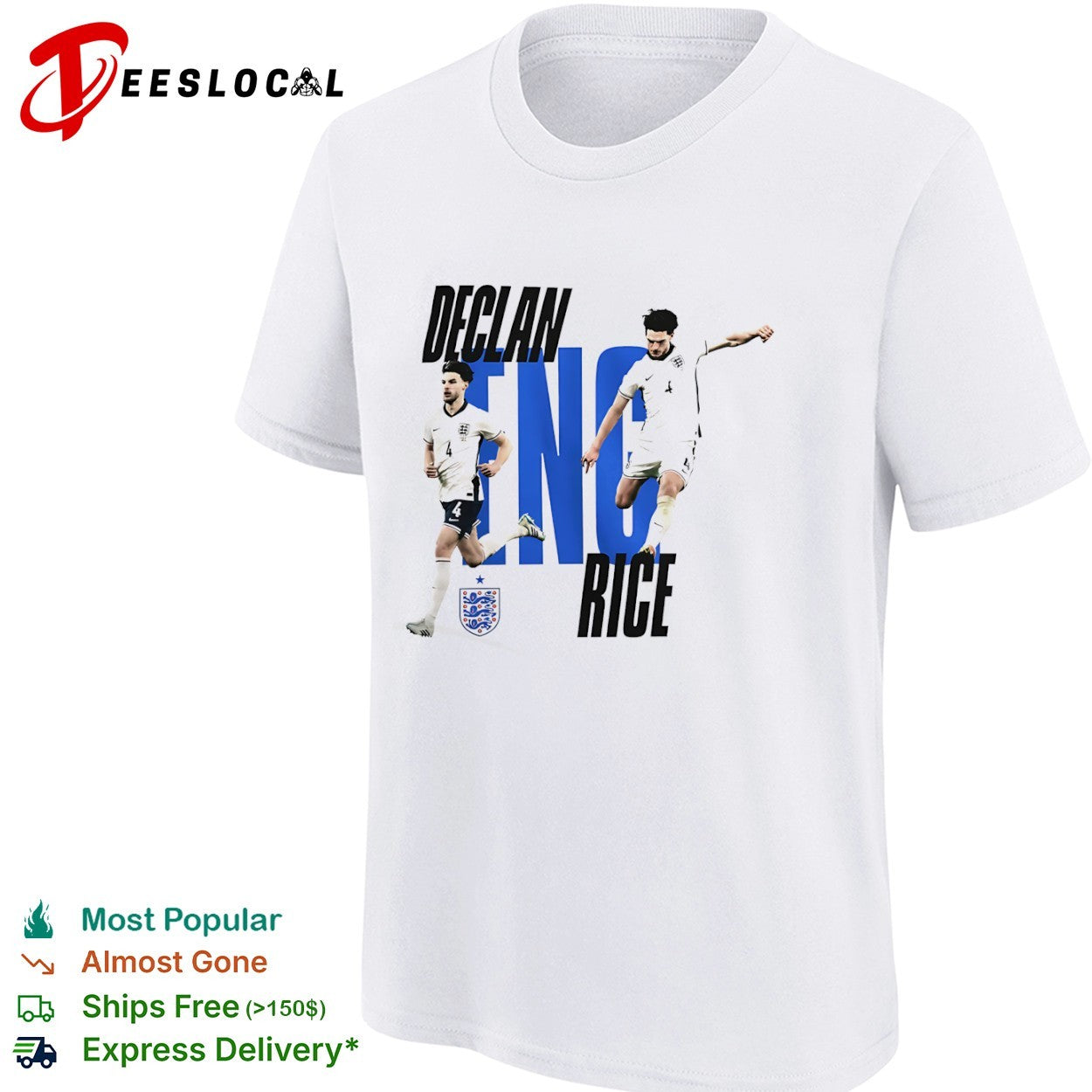 Declan Rice England national football team player action shirt
