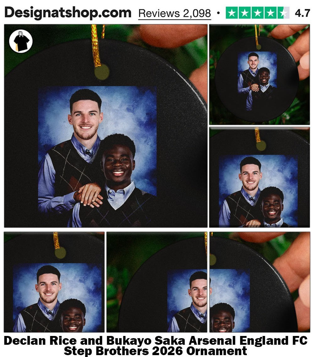 Declan Rice and Bukayo Saka Arsenal England FC Step Brothers 2026 shirt