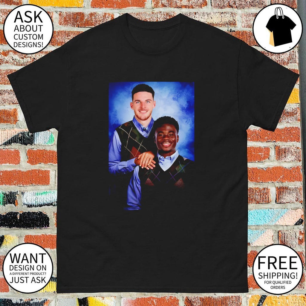 Declan Rice and Bukayo Saka Arsenal FC Step Brothers vintage shirt