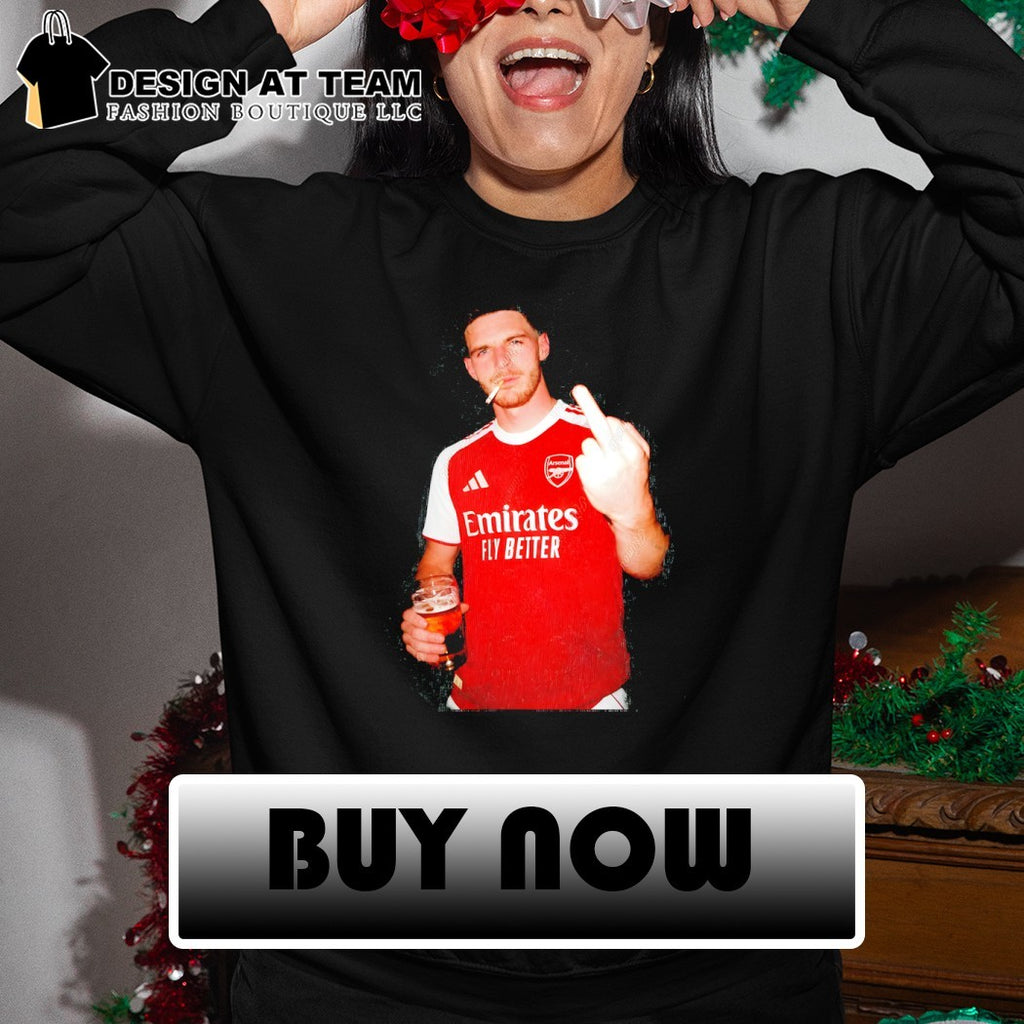 Declan Rice middle finger smoking Arsenal FC 2026 shirt