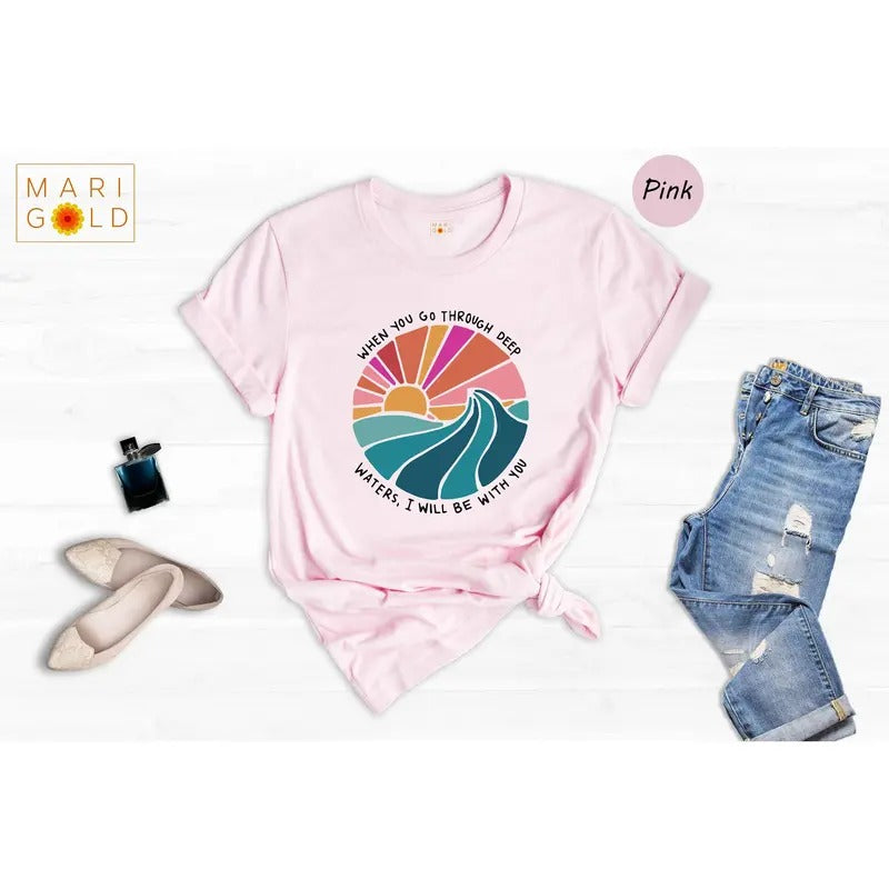 Deep Waters Shirt Christian Women Shirt Motivational Christian Shirt Bible Verse Tee Jesus Shirt Christian Apparel Faith...