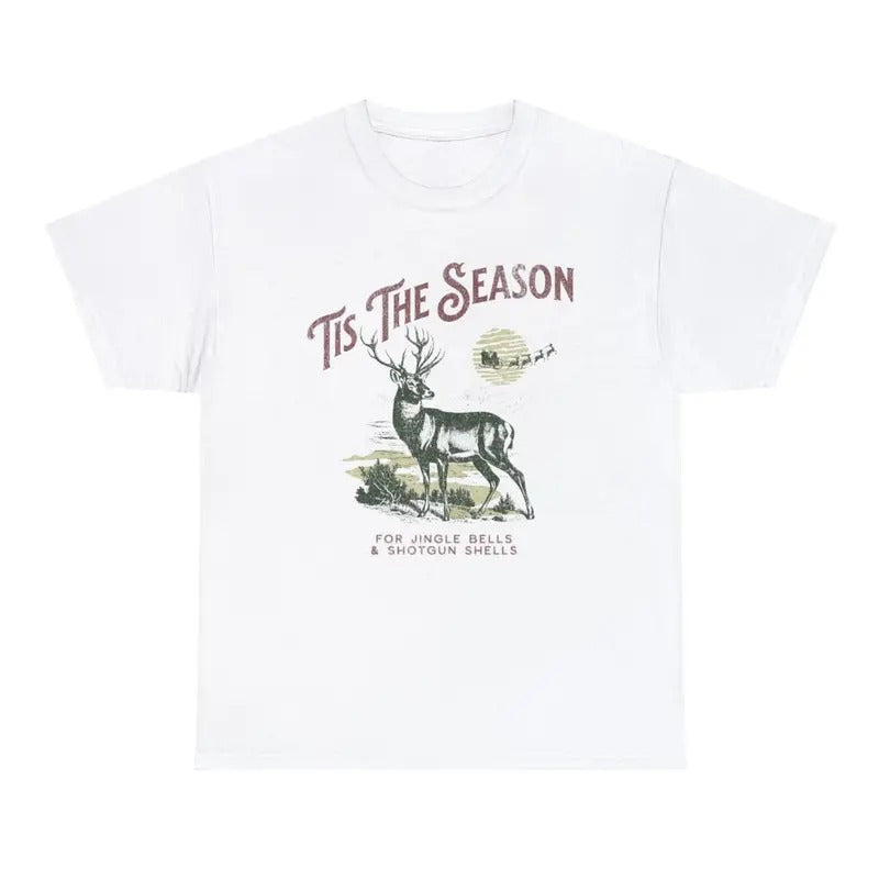 Deer Hunting Christmas T-shirt, Hunting Season T-shirt, Tis The Season for Jingle Bells Hoodie Sweatshirt | PrintMintTees.com