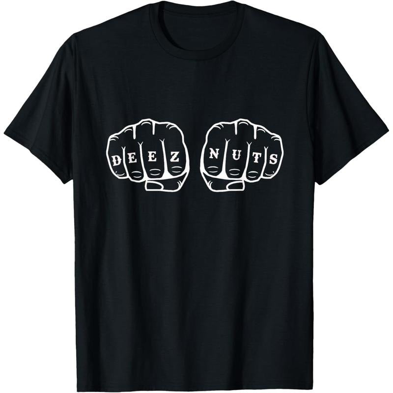 Deez Nuts Funny Knuckles Tattoo T-Shirt made in usa Hoodie Sweatshirt | PrintMintTees.com