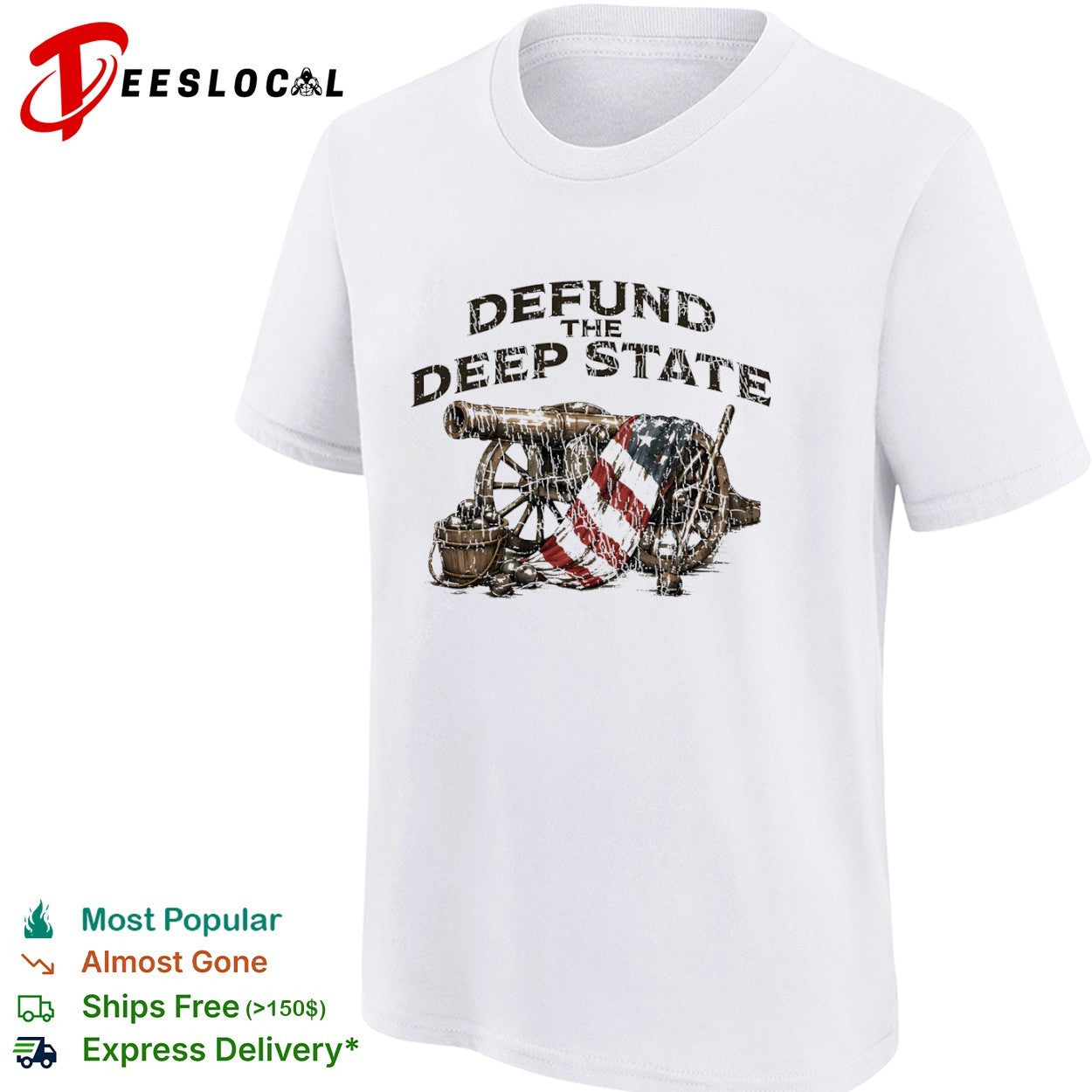 Defund the Deep State American Cannon and Flag shirt