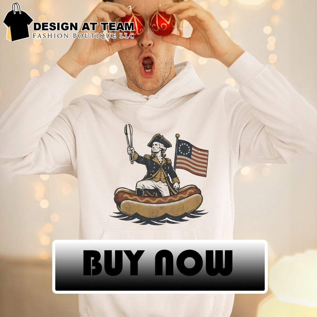 Delaware Dog George Washington Hotdog American flag 4th of July shirt