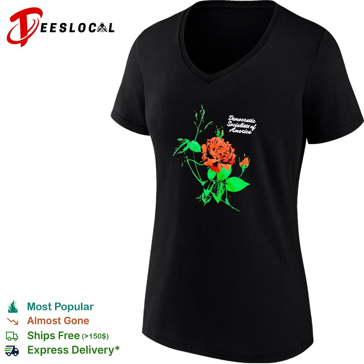 Democratic Socialists of America rose shirt