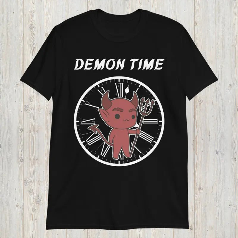 Demon Time T-shirt Devil Emoji Tee Short-sleeve Unisex Hoodie Sweatshirt | PrintMintTees.com