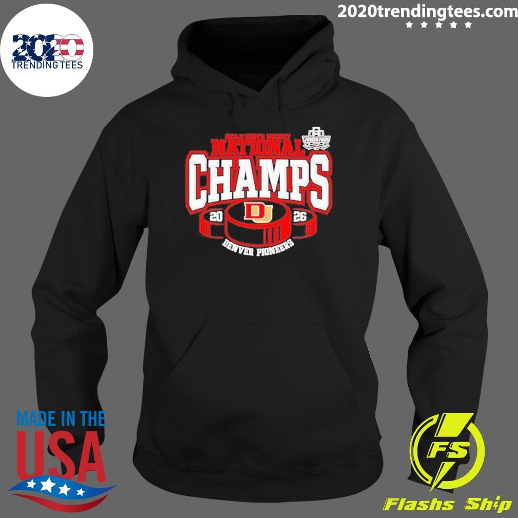 Denver Pioneers 2026 Ncaa Frozen Four Men’s Ice Hockey National Champions Hockey Puck Shirt