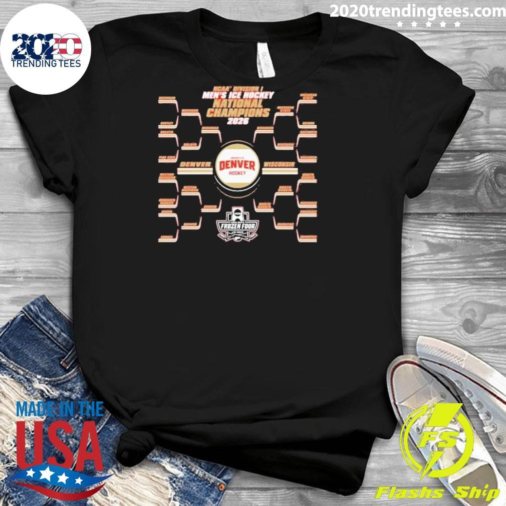 Denver Pioneers Blue 84 Unisex 2026 NCAA Frozen Four Men’s Ice Hockey National Champions Bracket Shirt