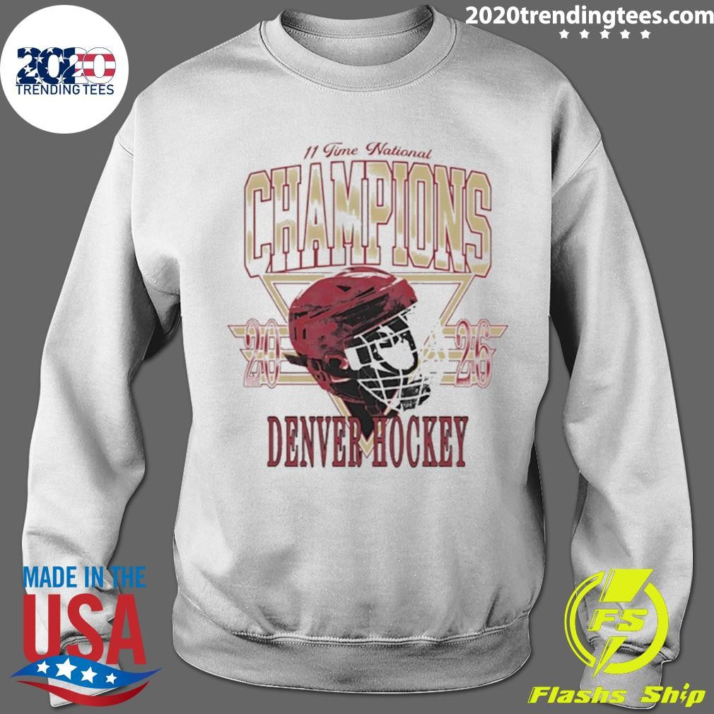 Denver Pioneers Men’s Ice Hockey 11 Time National Champions 2026 Helmets Shirt