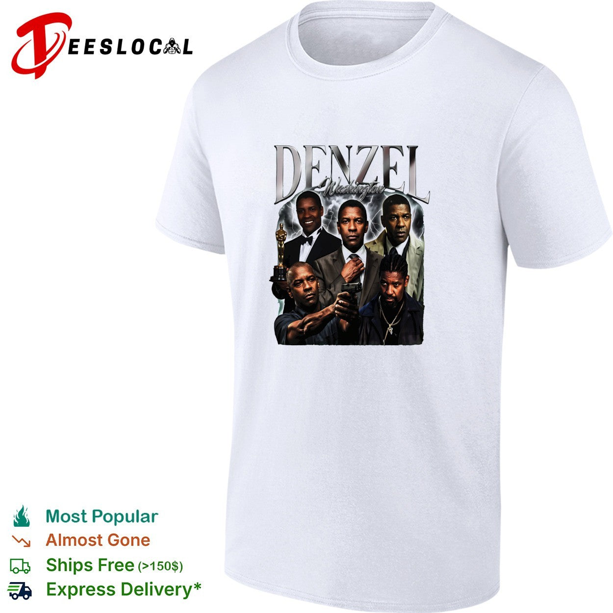 Denzel Washington movie collage shirt