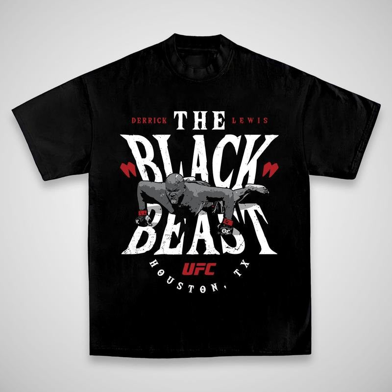 Derrick Lewis "The Black Beast" Tee, Derrick Lewis Boxing T-shirt, Derrick Lewis Boxer Tee, Derrick Lewis Sports Shirt,...