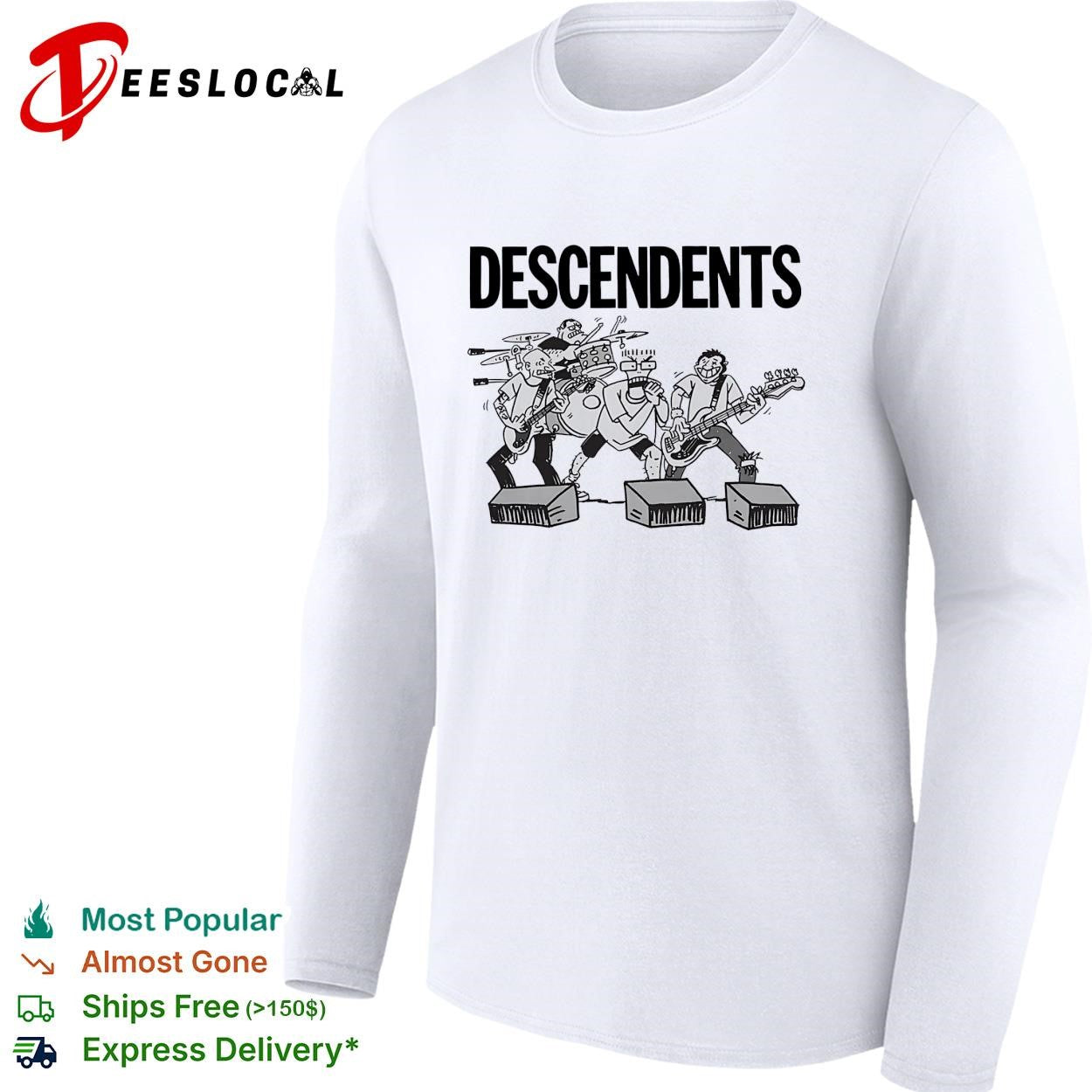 Descendents band playing instruments illustration shirt