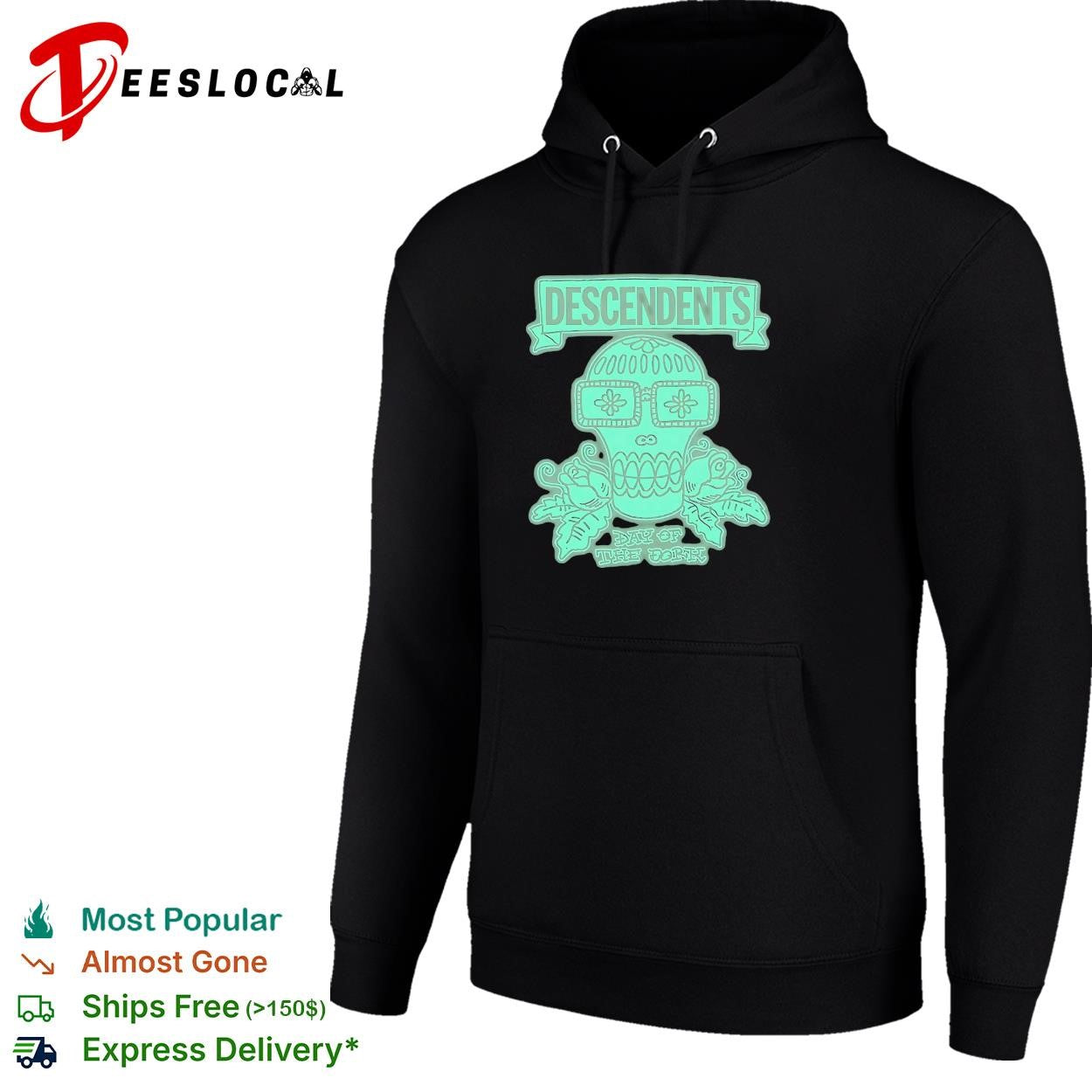 Descendents glow in the dark sugar skull day of the dead shirt