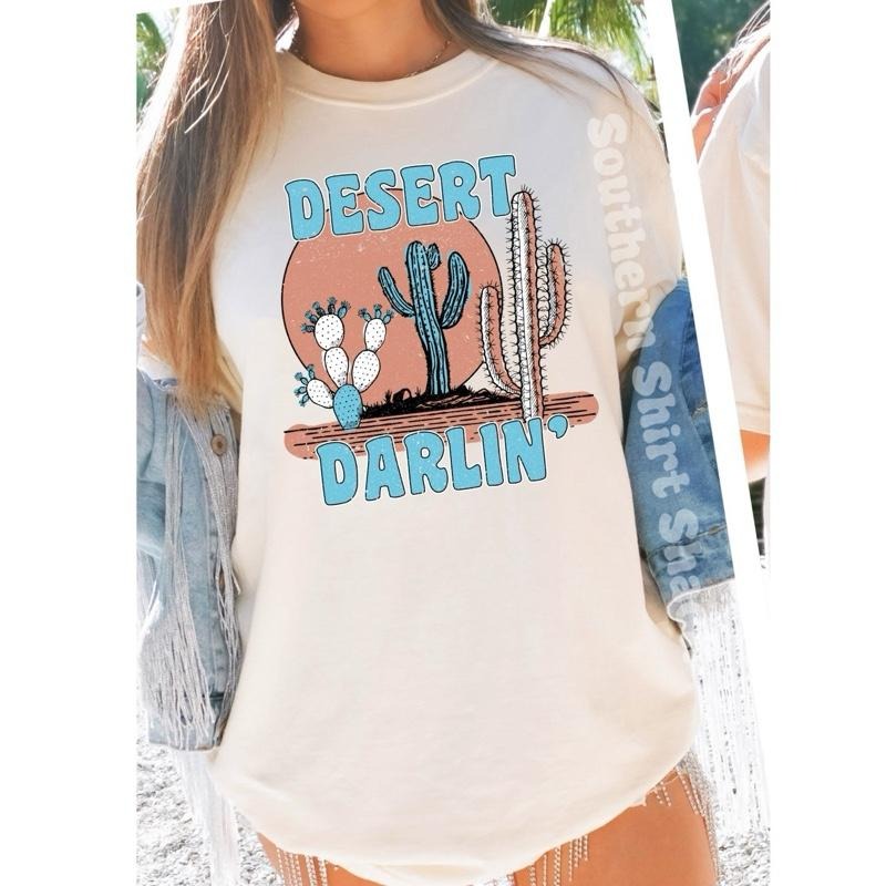 Desert Darlin t shirt  | Ivory comfort colors t shirt | Retro Western T shirt Hoodie Sweatshirt | PrintMintTees.com
