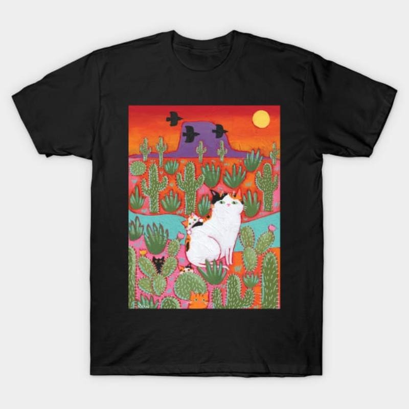 Desert Mom and Kittens T-Shirt style 02 Hoodie Sweatshirt | PrintMintTees.com