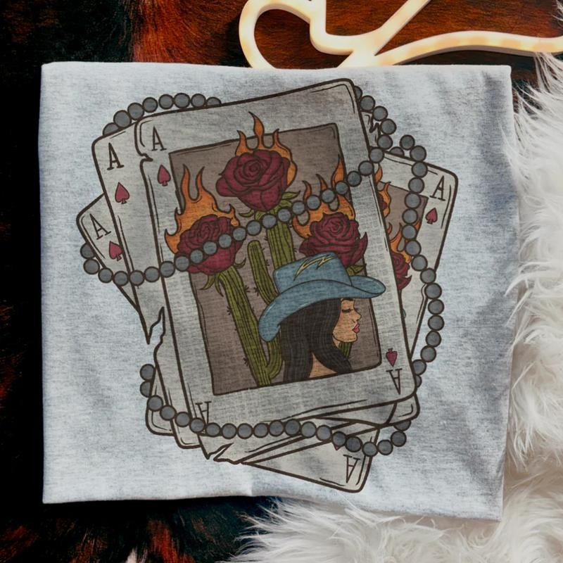 Desert Roses Cowgirl Cards shirt, vintage crewneck sweatshirts, western outfit women, cowgirl outfits, western clothing...