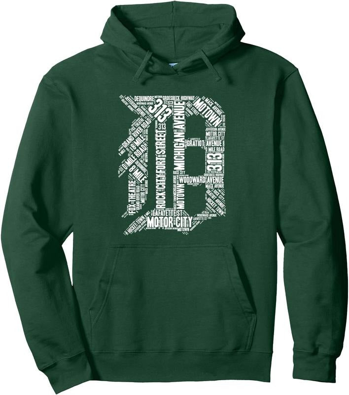 Detroit Graphic D Hoodie | Unisex Hooded Sweatshirt, Size S-3XL Shirt | PrintMintTees.com