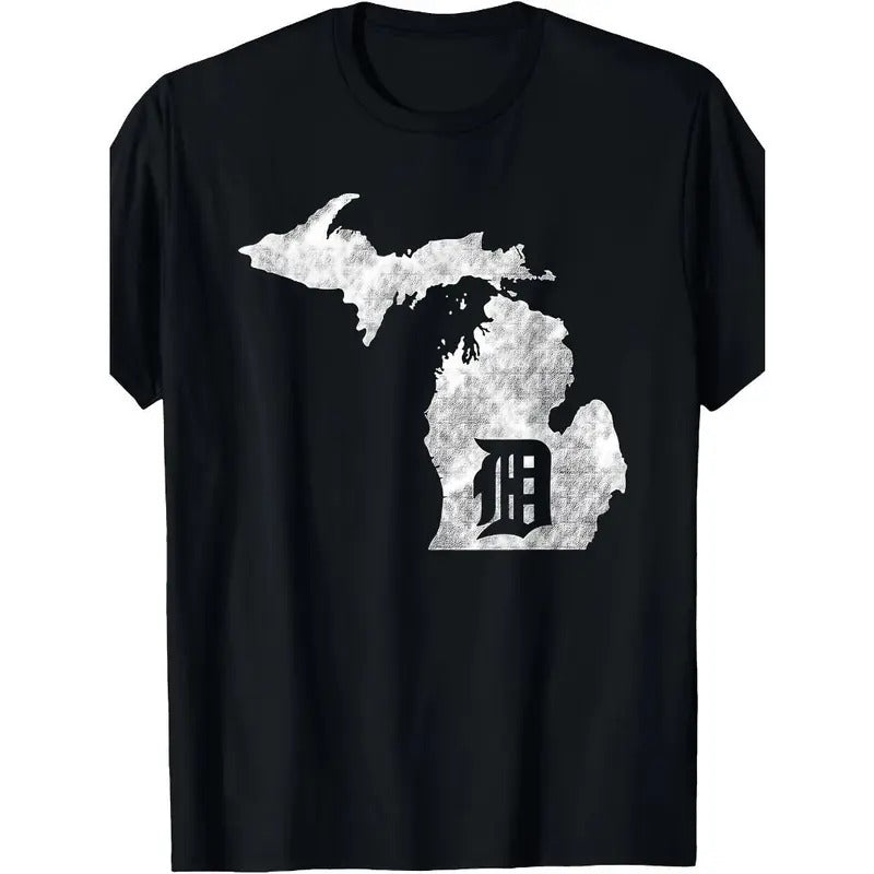 Detroit Michigan - Motor City, Midwest "D" Mitten T-Shirt Made in USA Hoodie Sweatshirt | PrintMintTees.com