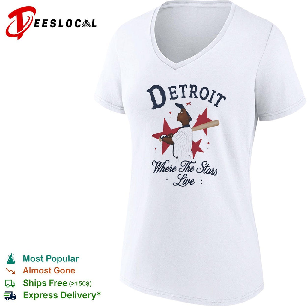 Detroit baseball player where the stars live shirt