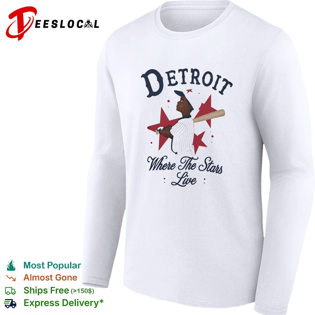 Detroit baseball player where the stars live shirt