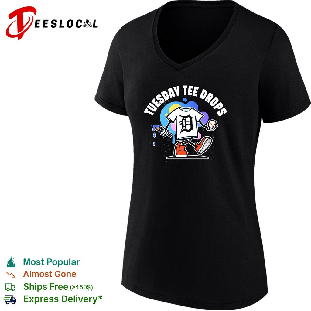 Detroit tee mascot walking Tuesday tee drops shirt