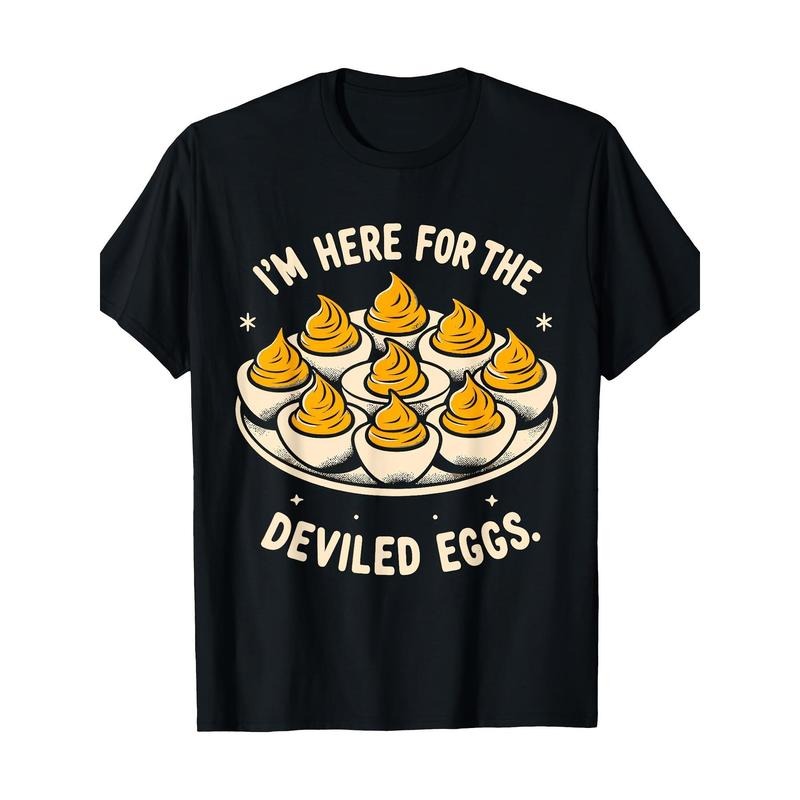 Deviled Egg Funny I'm Here For The Deviled Eggs T-Shirt-220g-100%cotton made in usa Hoodie Sweatshirt | PrintMintTees.com