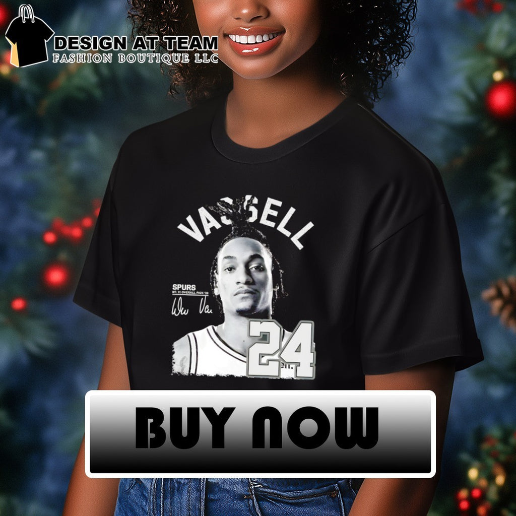 Devin Vassell San Antonio Spurs 24 basketball player portrait signature shirt