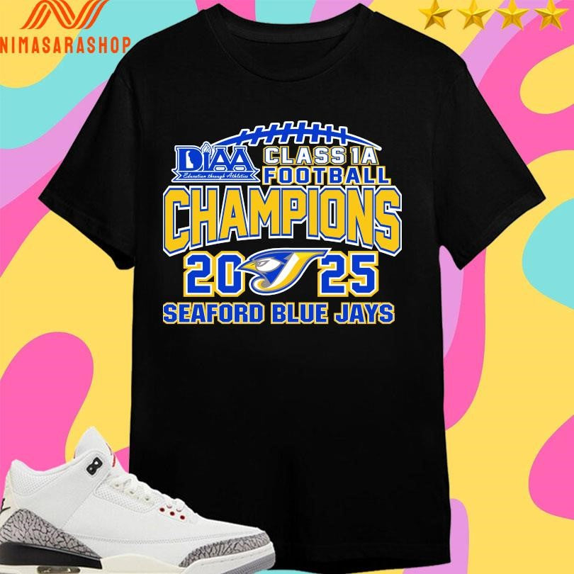 Diaa Class 1A Football Champions 2025 Seaford Blue Jays Shirts