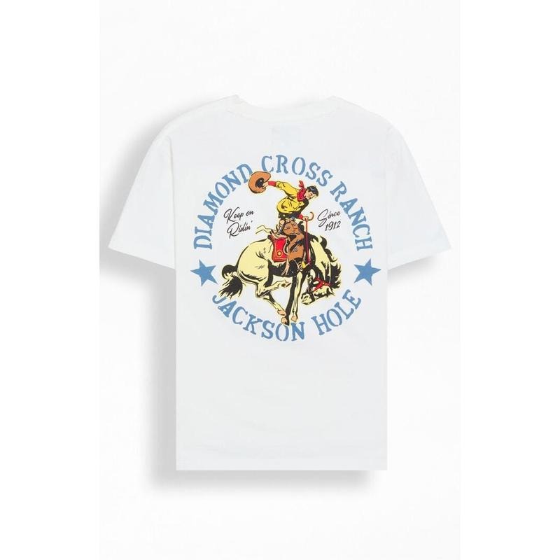 Diamond Cross Ranch Men's Classic Circle Bucking T-Shirt - Multicolor Hoodie Sweatshirt | PrintMintTees.com