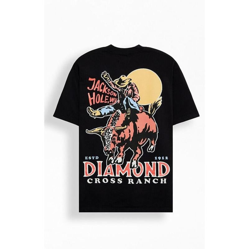 Diamond Cross Ranch Men's Sunshine Bull Ride T-Shirt - Multicolor Hoodie, Sweatshirt | PrintMintTees.com