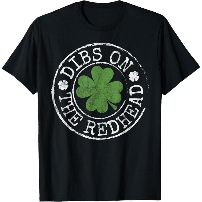 Dibs On The Redhead Funny Clovers Stamp St Patrick's Day T-Shirt Hoodie Sweatshirt | PrintMintTees.com