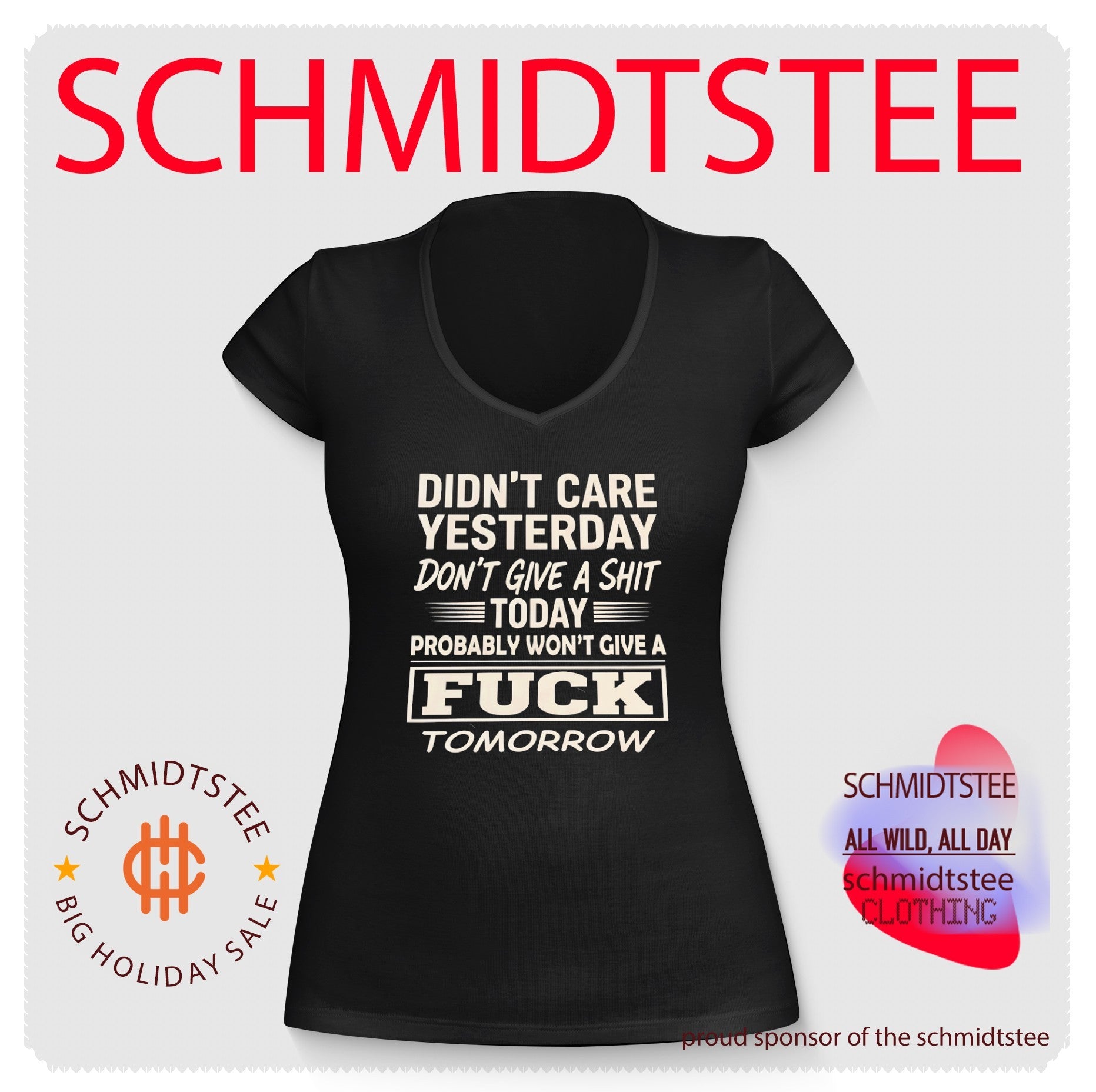 Didn’t care yesterday don’t give a shit today probably won’t give a fuck tomorrow shirt