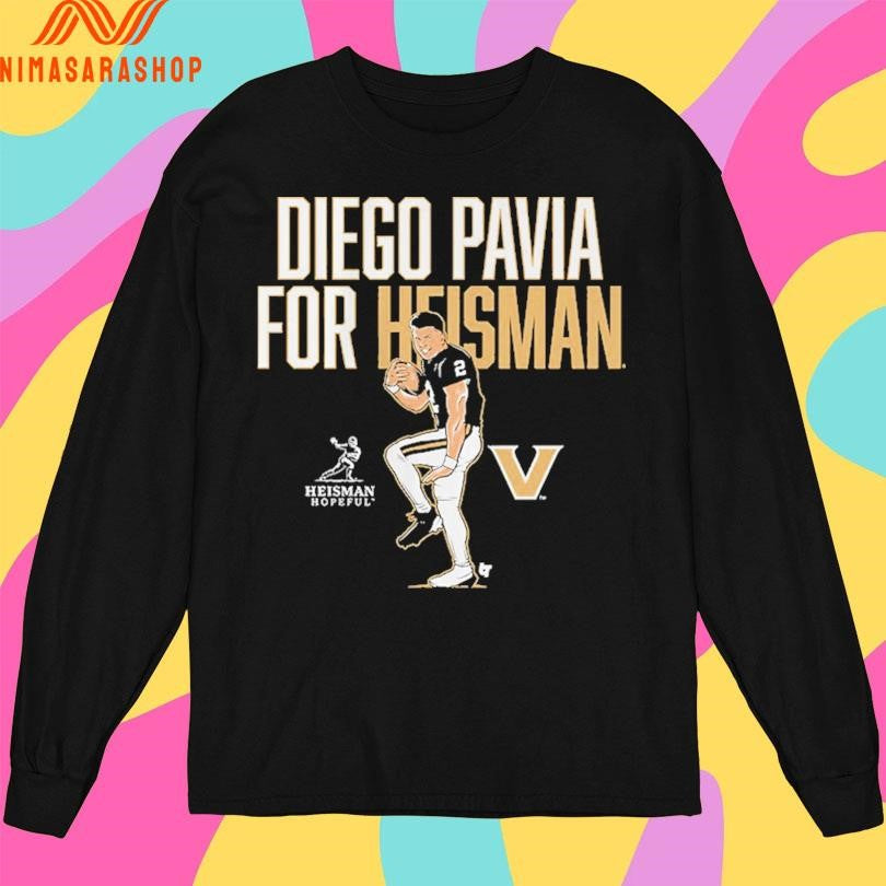 Diego Pavia For Heisman Statue Pose Vanderbilt Commodores Football Shirts