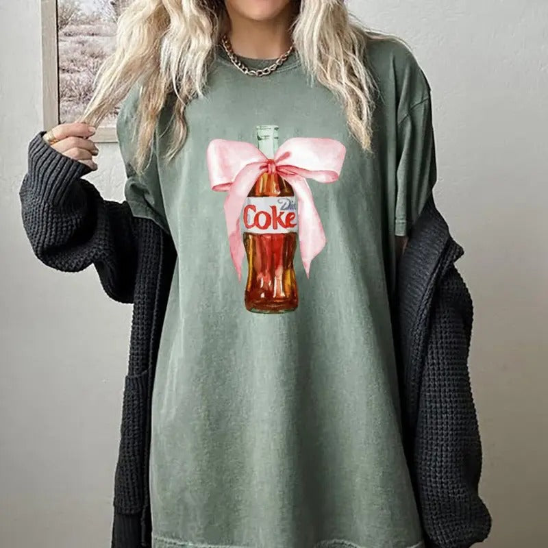 Diet Coke Bow T-Shirt, Drink With Bow Shirt, Just a Girl Who Loves Diet Coke , Gift For Her Hoodie Sweatshirt