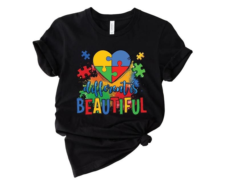 Different Is Beautiful Shirt, Special Education Teacher, Puzzle Piece Shirt, Unisex T-Shirt, Autism Gifts, Gifts For...