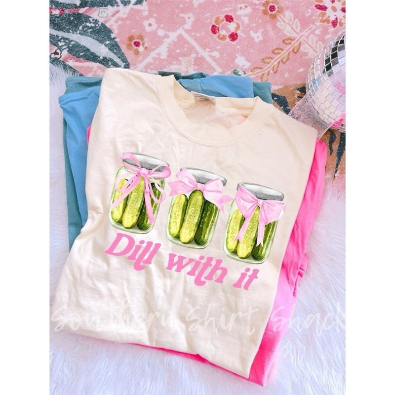 Dill with it Pickle Lover T shirt  | Ivory comfort colors t shirt top Hoodie Sweatshirt | PrintMintTees.com