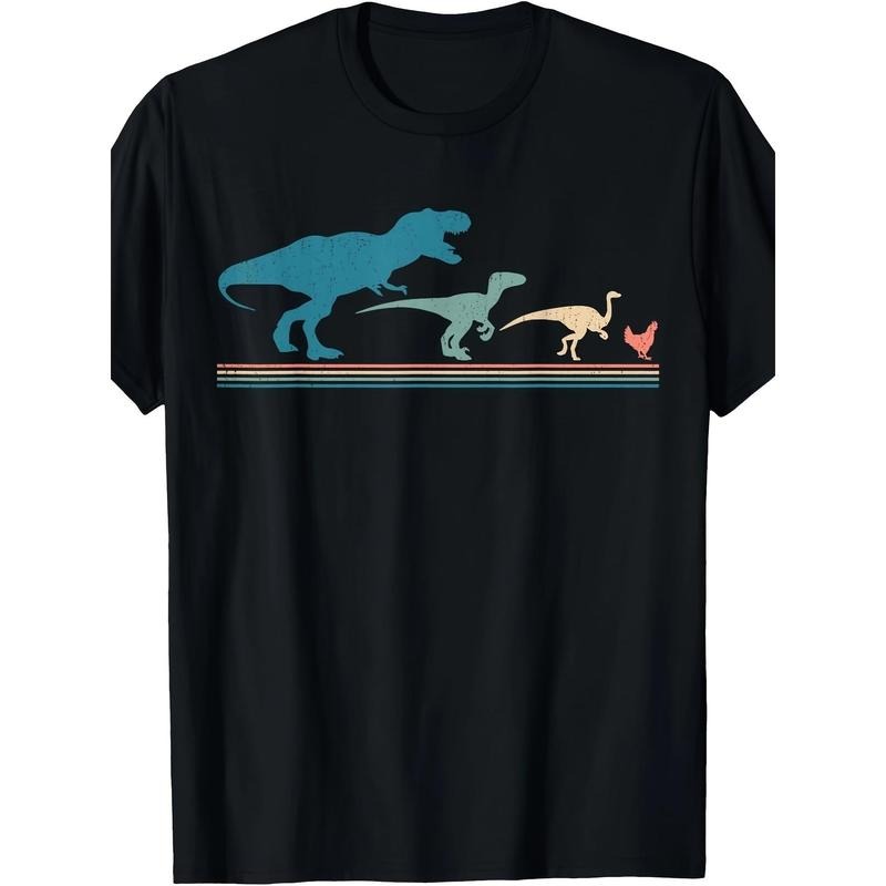 Dinosaur Chicken Evolution Funny Vintage Retro 70S T-Shirt Made in USA Hoodie Sweatshirt | PrintMintTees.com
