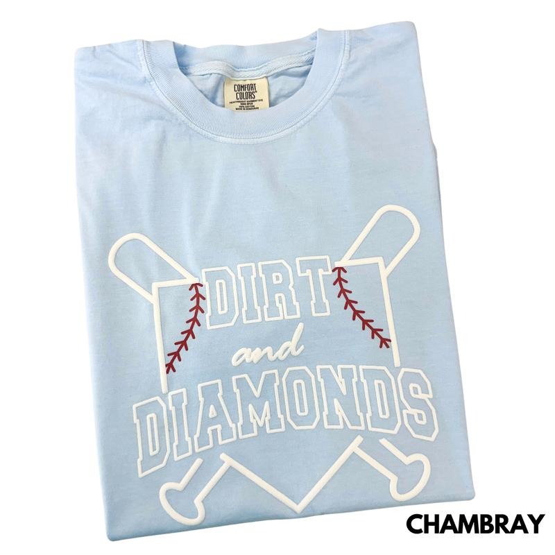 Dirt & Diamonds Baseball PUFF Comfort Colors Shirt Hoodie Sweatshirt