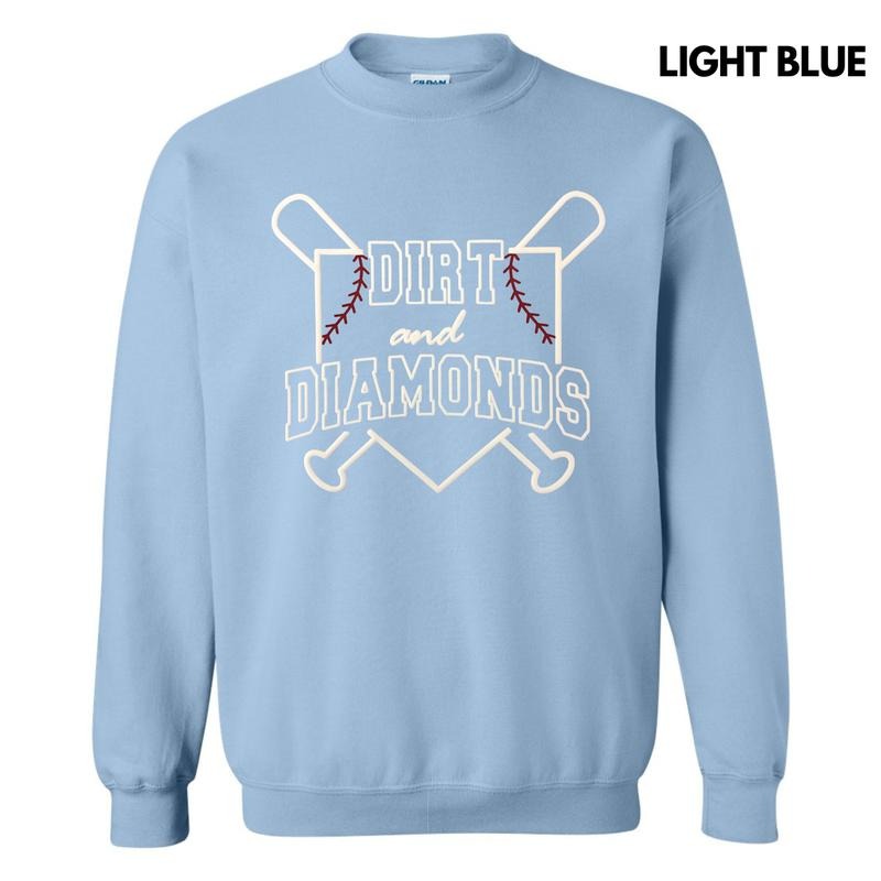 Dirt & Diamonds Baseball Puff Sweatshirt T-Shirts, Hoodie | PrintMintTees.com