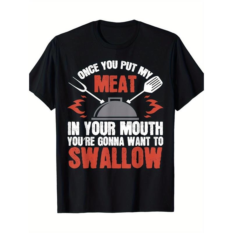 Dirty Adult Gift T-Shirt Meat In Your Mouth BBQ Joke Tee T-Shirt - 220g made in usa Hoodie Sweatshirt | PrintMintTees.com