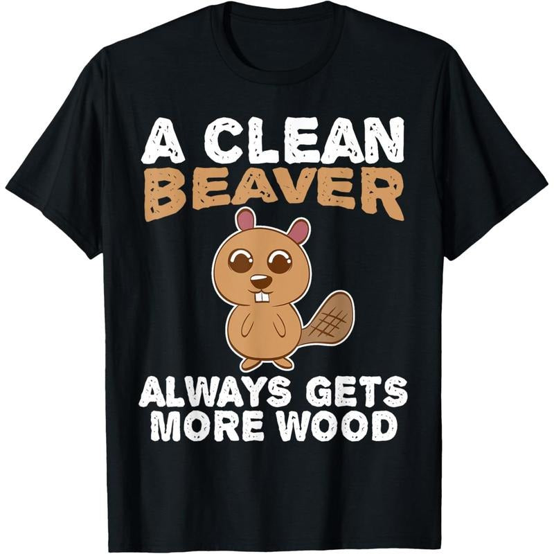 Dirty Funny Adult Clean Beaver Wood T-Shirt made in usa Hoodie Sweatshirt | PrintMintTees.com