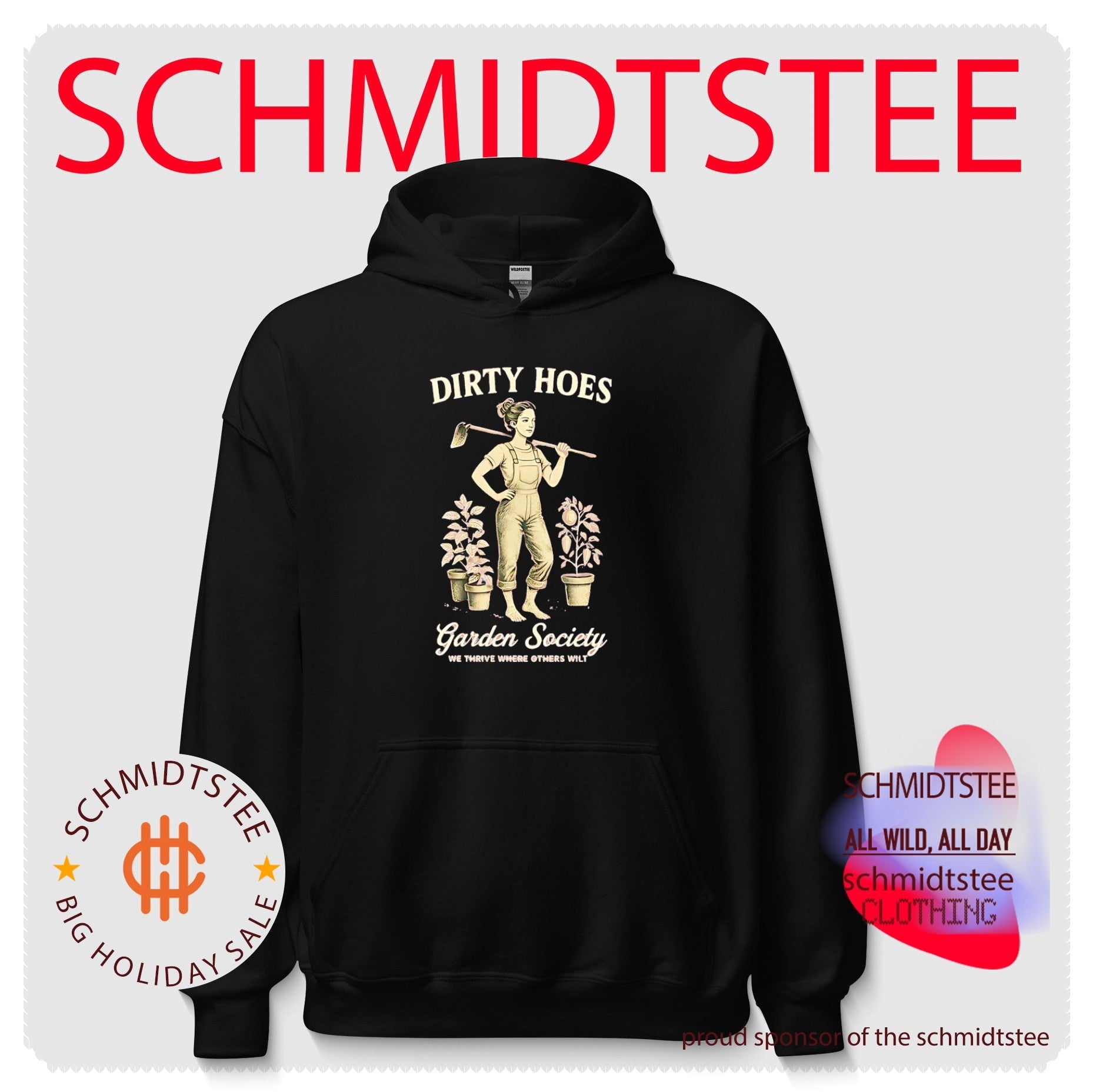 Dirty Hoes garden society we thrive where others wilt lady farmer graphic shirt
