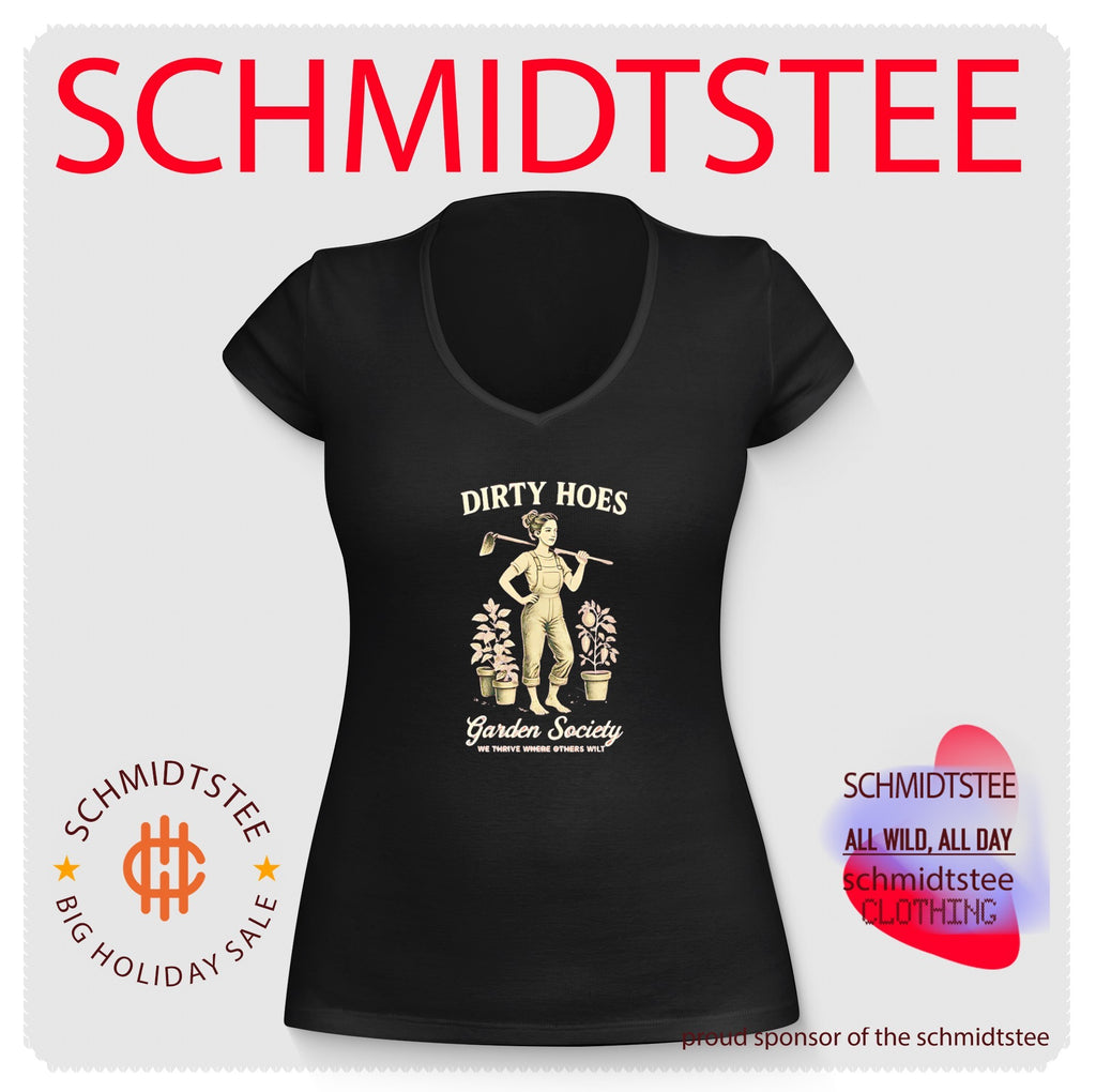 Dirty Hoes garden society we thrive where others wilt lady farmer graphic shirt
