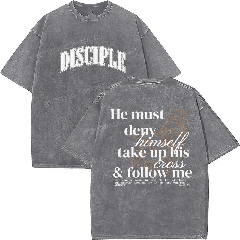 Disciple Washed Christian T Shirts Vintage 90s Top Womenswear Cotton Mineral Color Shirt Hoodie Sweatshirt