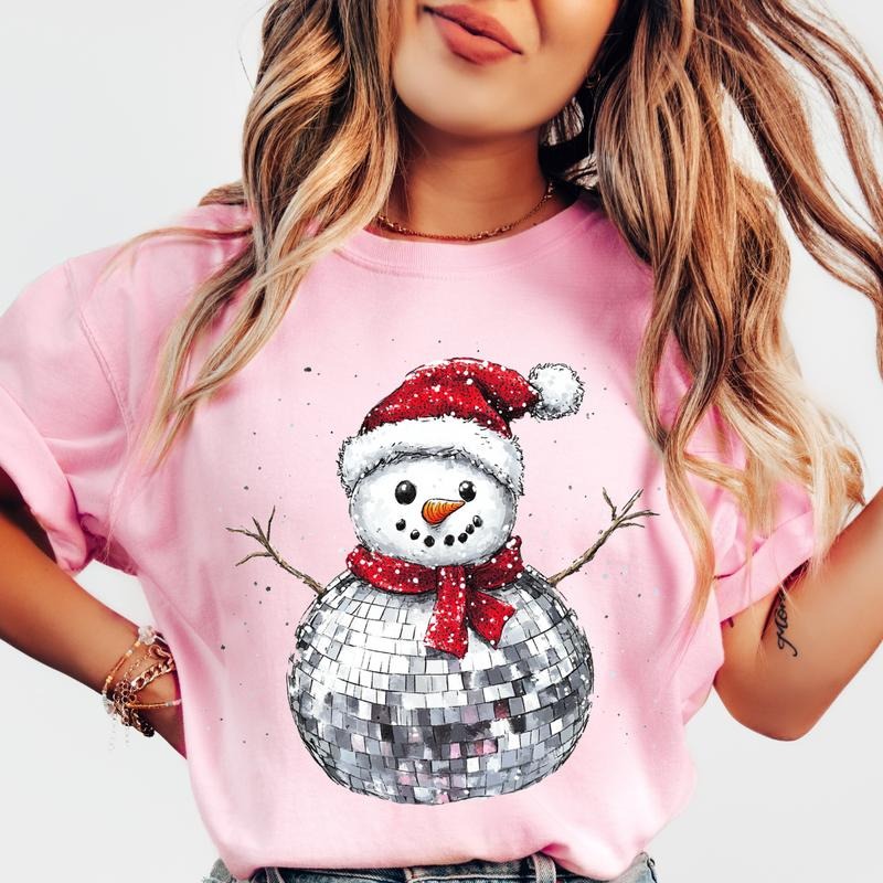 Disco Snowman Shirt~ Unisex Apparel Relaxed Fit Printed In The USA Clothing Womenswear Casual Comfort Cotton Top Athletic...