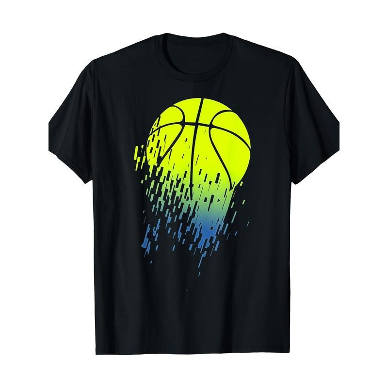 Disintegrating Neon Green Basketball Urban Graphic 220g 100% Cotton T-Shirt made in usa Hoodie Sweatshirt | PrintMintTees.com