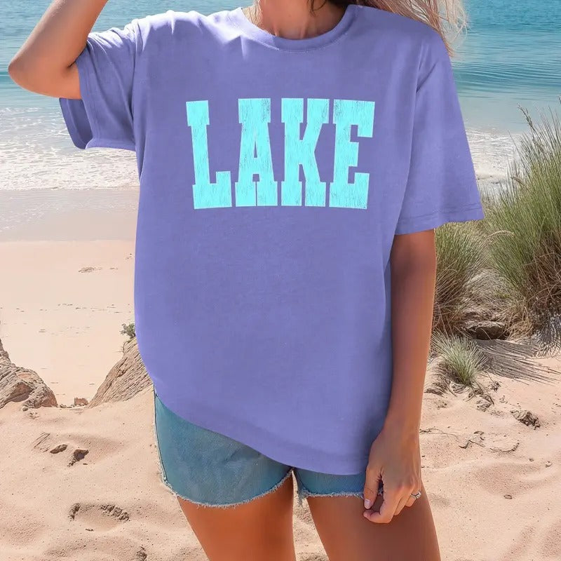 Distressed Lake Print Comfort Colors Shirt Shirt Hoodie Sweatshirt
