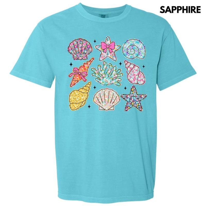 Ditzy Seashell Collage Comfort Colors T-Shirt 'NLB' Hoodie, Sweatshirt | PrintMintTees.com