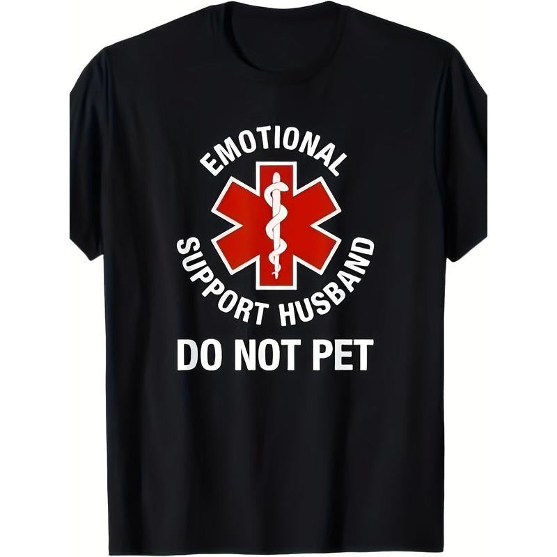 Do Not Pet Emotional Support Husband Funny T-shirt -220g100% Cotton T-shirt made in usa Hoodie Sweatshirt | PrintMintTees.com